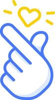 finger heart icon emoji vector