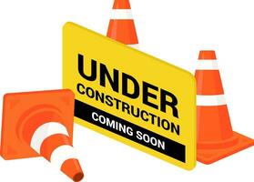 traffic cone under construction vector