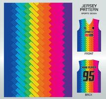 Pattern vector sports shirt background image.Colorful rainbow comb shadow pattern design, illustration, textile background for sports t-shirt, football jersey shirt