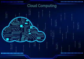 Abstract futuristic Cloud computing technology concept, dark blue background Vector illustration