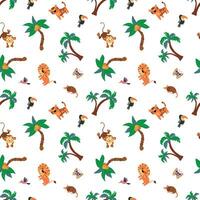 Seamless pattern with safari animals. Design for fabric, textile, wallpaper, packaging. vector