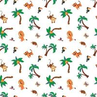 Seamless pattern with safari animals. Design for fabric, textile, wallpaper, packaging. vector