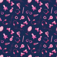 Pink doll seamless pattern. Design for fabric, textile, wallpaper, packaging. vector