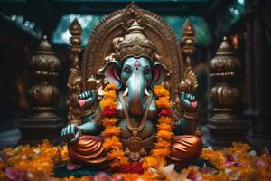 Lord Ganesha, the celebration of Ganesh. photo