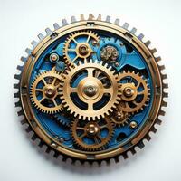 Vintage mechanism with gears and cogwheels. Generative AI photo