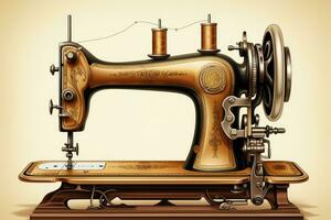 Vintage Sewing Machine. Generative AI photo