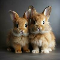 Cute little bunnies. Generative AI photo