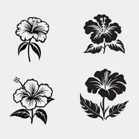 set of flowers icons on white background vector