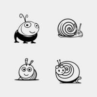 cute snail icon logo design vector template