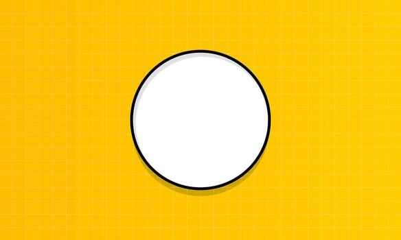 White circle space for text on abstract yellow background. Vector illustration.