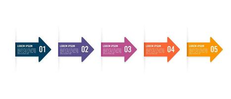 5 arrows step infographic design template. Simple infographic. Vector illustration.