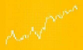 Business candle stick chart of the stock market on yellow background. Business presentation. Vector illustration.