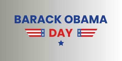 Barack Obama Day on June 14th . Vector Logo Illustration.