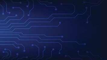 Hi tech digital circuit board. AI pad and electrical lines connected on blue lighting background. futuristic technology design element concept vector