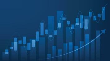 financiero negocio Estadísticas con bar grafico y candelero gráfico espectáculo valores mercado precio en oscuro antecedentes vector