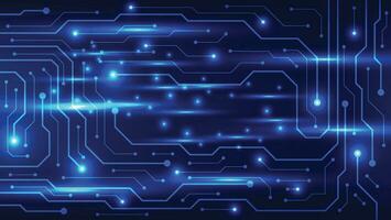 Hi tech digital circuit board. AI pad and electrical lines connected on blue lighting background. futuristic technology design element concept vector