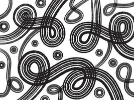 arremolinándose sucio ondulado circular cepillo carrera líneas con circulo elementos vector antecedentes aislado en blanco paisaje modelo. artístico monocromo negro y blanco artístico fondo de pantalla fondo.