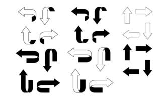 Universal Simple Outline Arrows vector