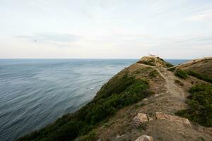 The lighthouse on the top of the mountain in Bulgaria. photo