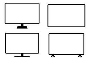 Set of TV models, simple flat icon vector