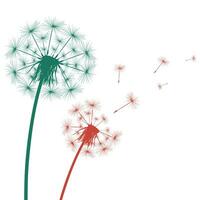 Silhouette of a simple single dandelion vector