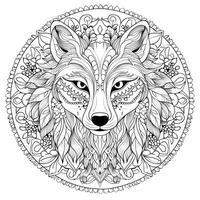 Mandala Wolf Coloring Pages photo