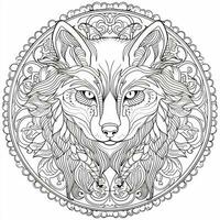 Mandala Wolf Coloring Pages photo