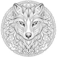 Mandala Wolf Coloring Pages photo