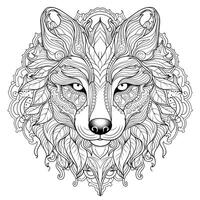 Mandala Wolf Coloring Pages photo