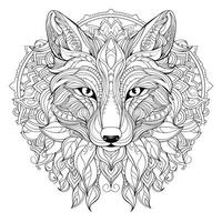 Mandala Wolf Coloring Pages photo