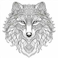 Mandala Wolf Coloring Pages photo