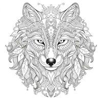 Mandala Wolf Coloring Pages photo