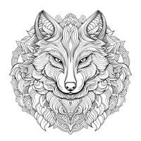 Mandala Wolf Coloring Pages photo