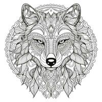 Mandala Wolf Coloring Pages photo