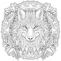 Mandala Wolf Coloring Pages photo