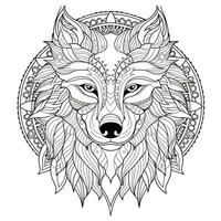 Mandala Wolf Coloring Pages photo