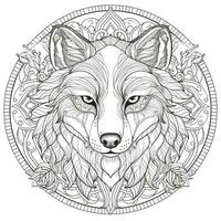 Mandala Wolf Coloring Pages photo