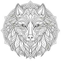 Mandala Wolf Coloring Pages photo