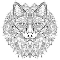 Mandala Wolf Coloring Pages photo