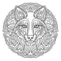 Mandala Wolf Coloring Pages photo