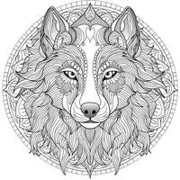 Mandala Wolf Coloring Pages photo