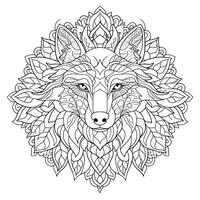 Mandala Wolf Coloring Pages photo