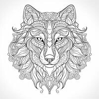 Mandala Wolf Coloring Pages photo