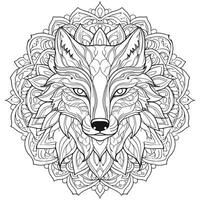 Mandala Wolf Coloring Pages photo