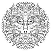 Mandala Wolf Coloring Pages photo