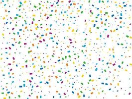 Birthday Rectangular Confetti. Light Rainbow glitter confetti background. Colored festive texture. vector