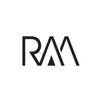 initial letter RAM R A M monogram logo. vector