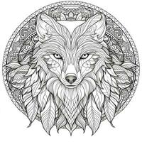 Mandala Wolf Coloring Pages photo