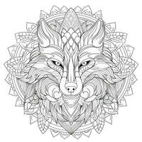 Mandala Wolf Coloring Pages photo