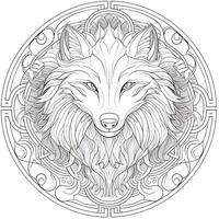 Mandala Wolf Coloring Pages photo